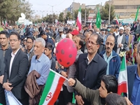 شرکت دانشگاهیان علوم پزشکی بیرجند در جشن ۴۵ سالگی انقلاب و راهپیمایی ۲۲ بهمن